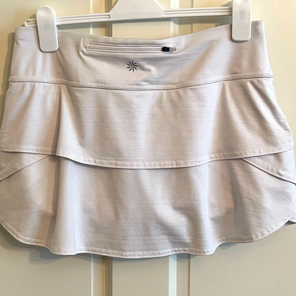 Women's ATHLETA White Swagger Skort Tennis Skirt Built In Shorts M…